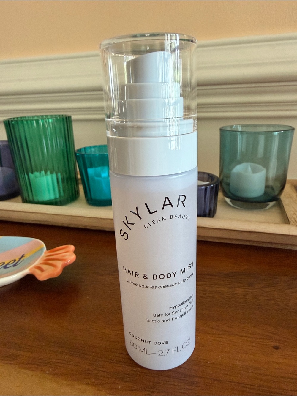 Skylar Coconut Cove Hair & Body Mist Light Blue bottle vegan clean travel beach - Picture 3 of 6
